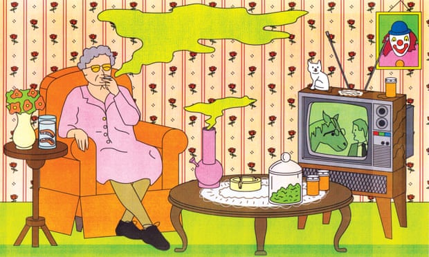 Grandma Enjoying A Smoke