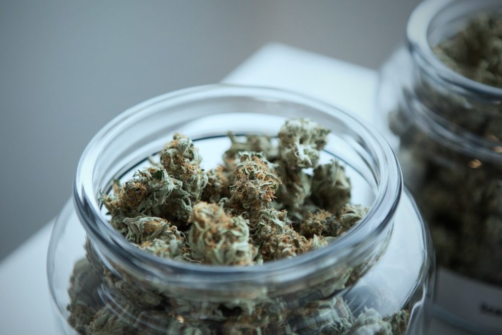 Loose bud in a glass jar